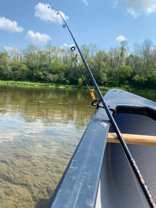 Fishing the Grand River on a Canoe