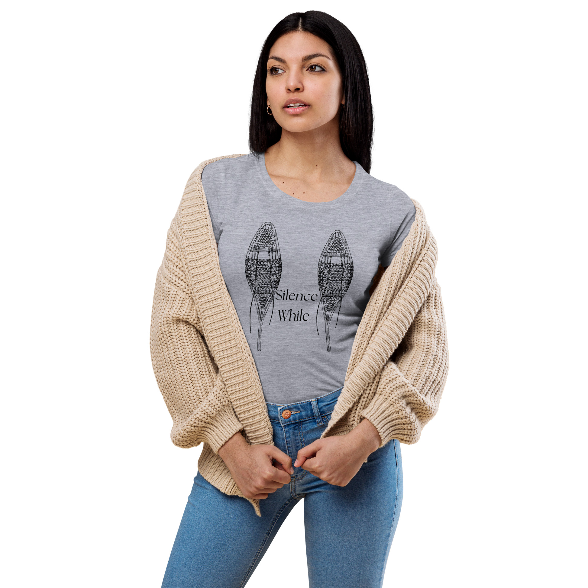 Silence While Snowshoe | fitted t-shirt | Women's - Ancient X Nature