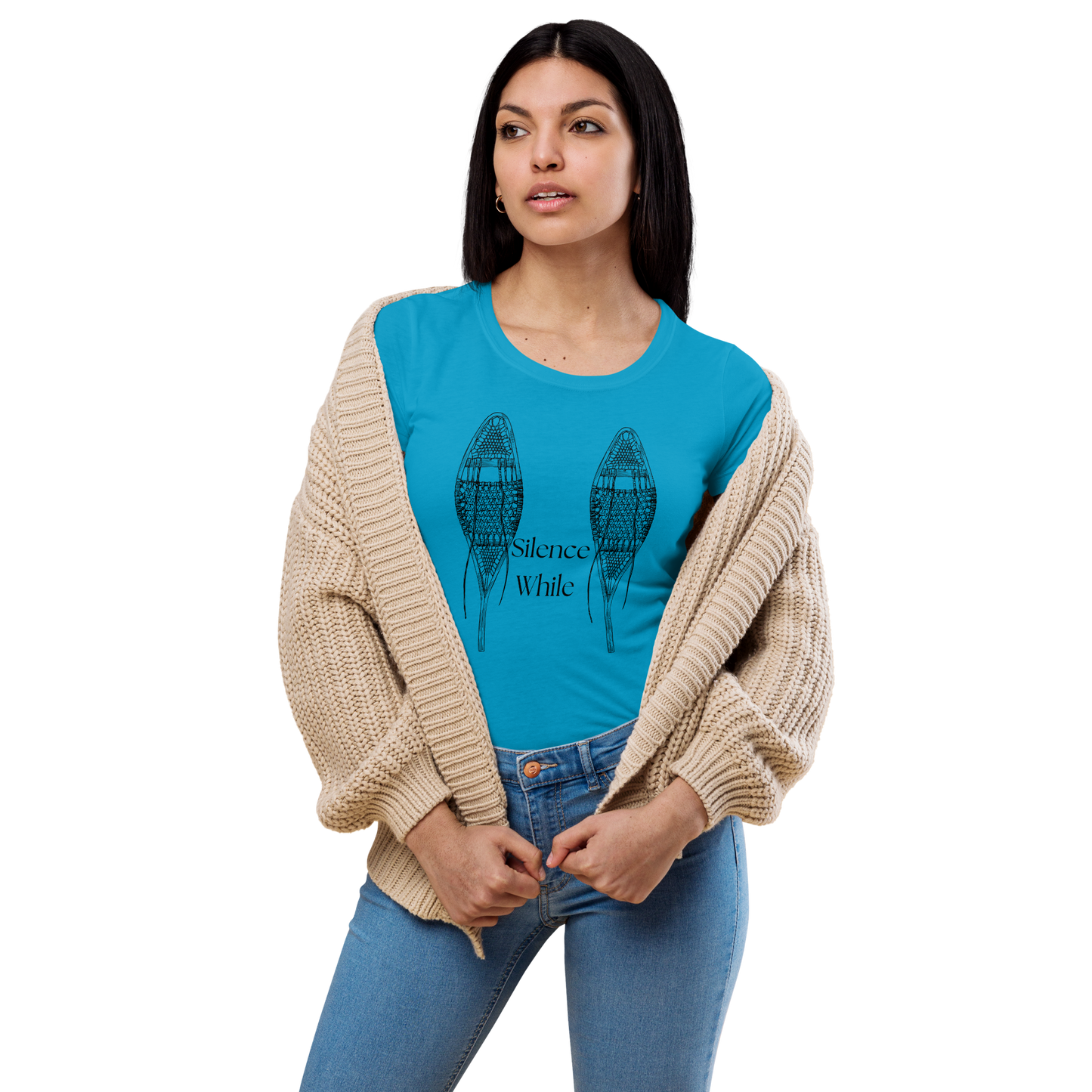 Silence While Snowshoe | fitted t-shirt | Women's - Ancient X Nature